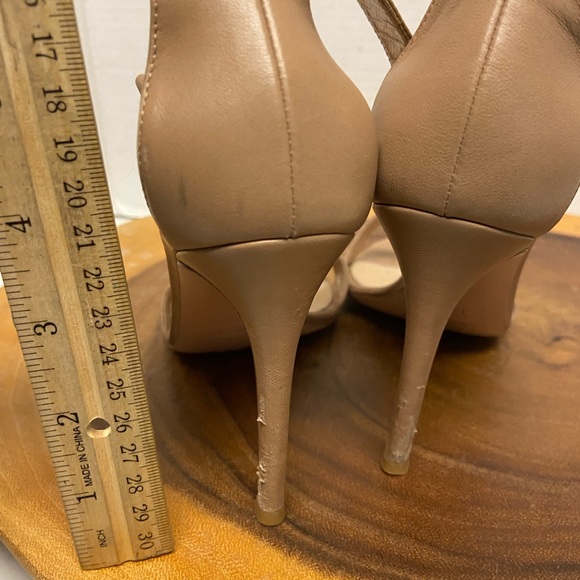 Gianvito Rossi Neutral Tan Leather Ankle Strap Stiletto Heels